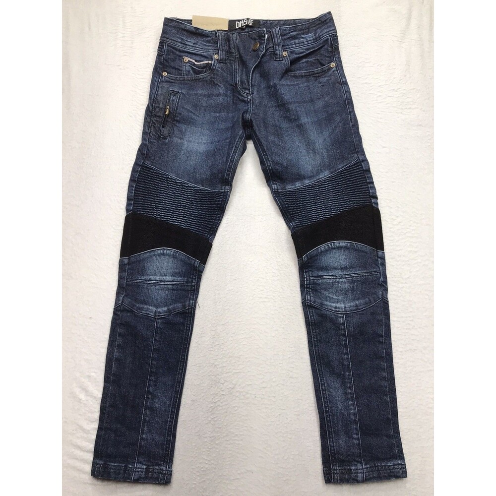 NWT DKS Hin Premium Selvedge Jean Women 28(30x27 fit) Biker Moto Stretch Slim
